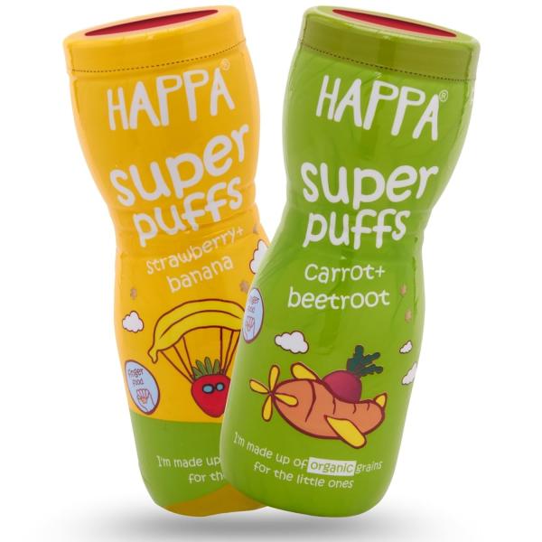 Carrot Beetroot and Strawberry Banana Baby Puffs